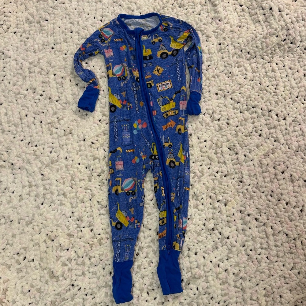 Little Sleepies Blue Construction Birthday Zippy